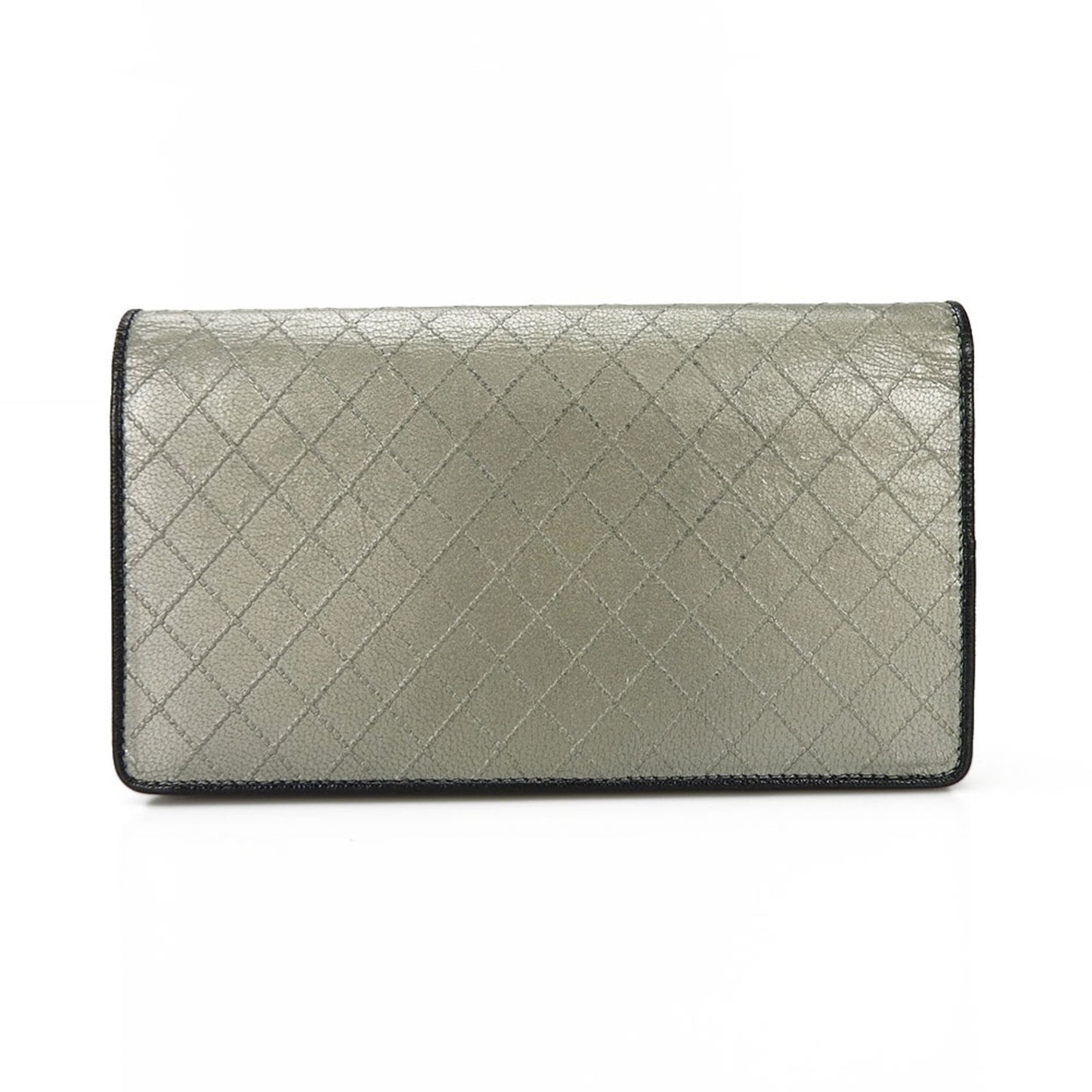 Chanel Logo CC Silver Leather Wallet Accessories