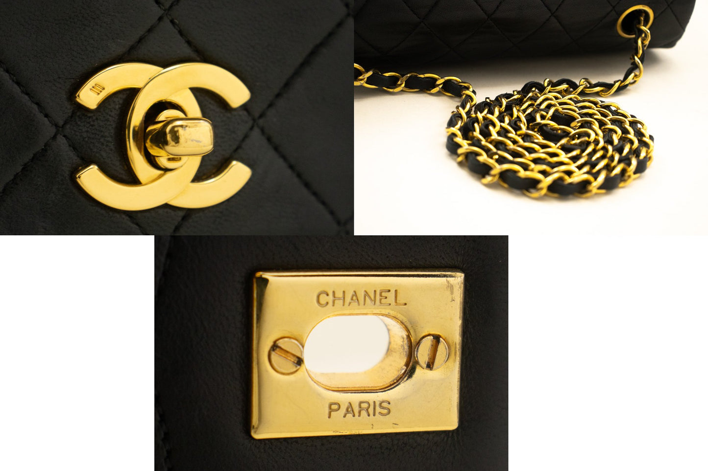 Chanel Full Flap Black Leather Shoulder Bag