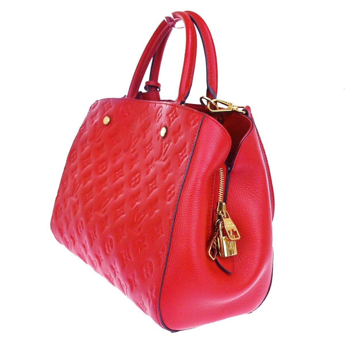 Louis Vuitton Montaigne Red Leather Hand Bag