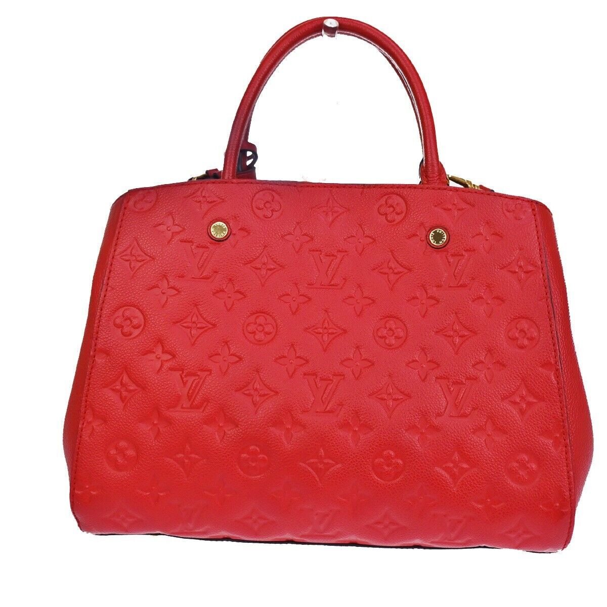 Louis Vuitton Montaigne Red Leather Hand Bag