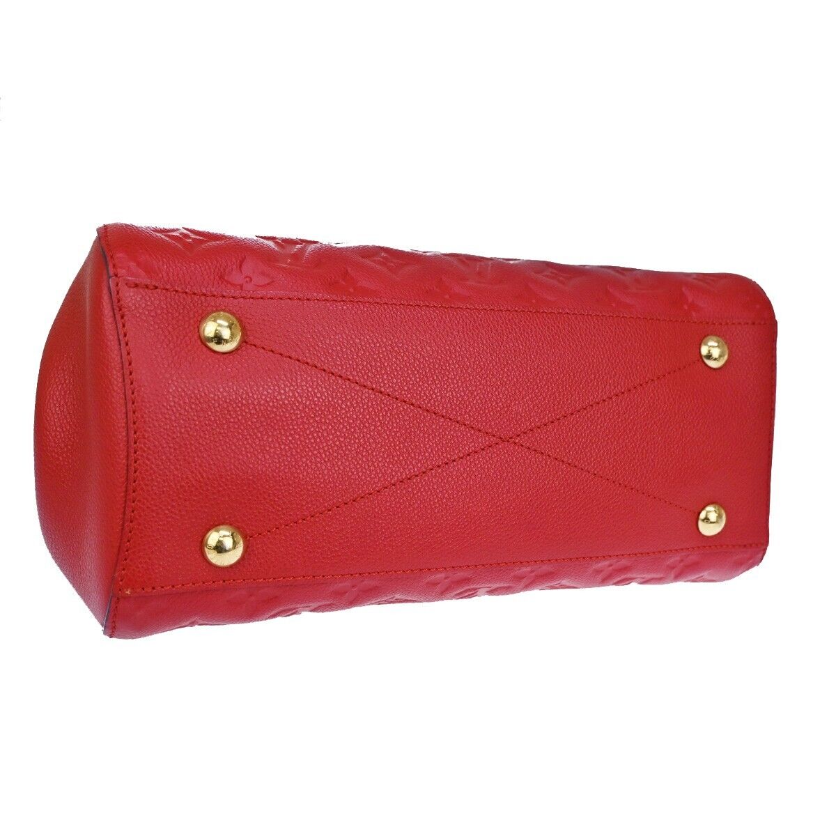 Louis Vuitton Montaigne Red Leather Hand Bag