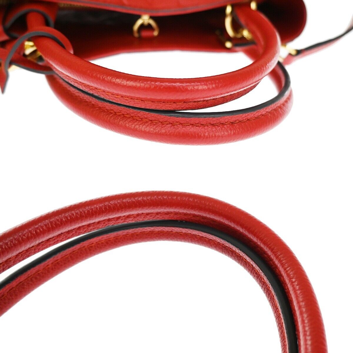 Louis Vuitton Montaigne Red Leather Hand Bag