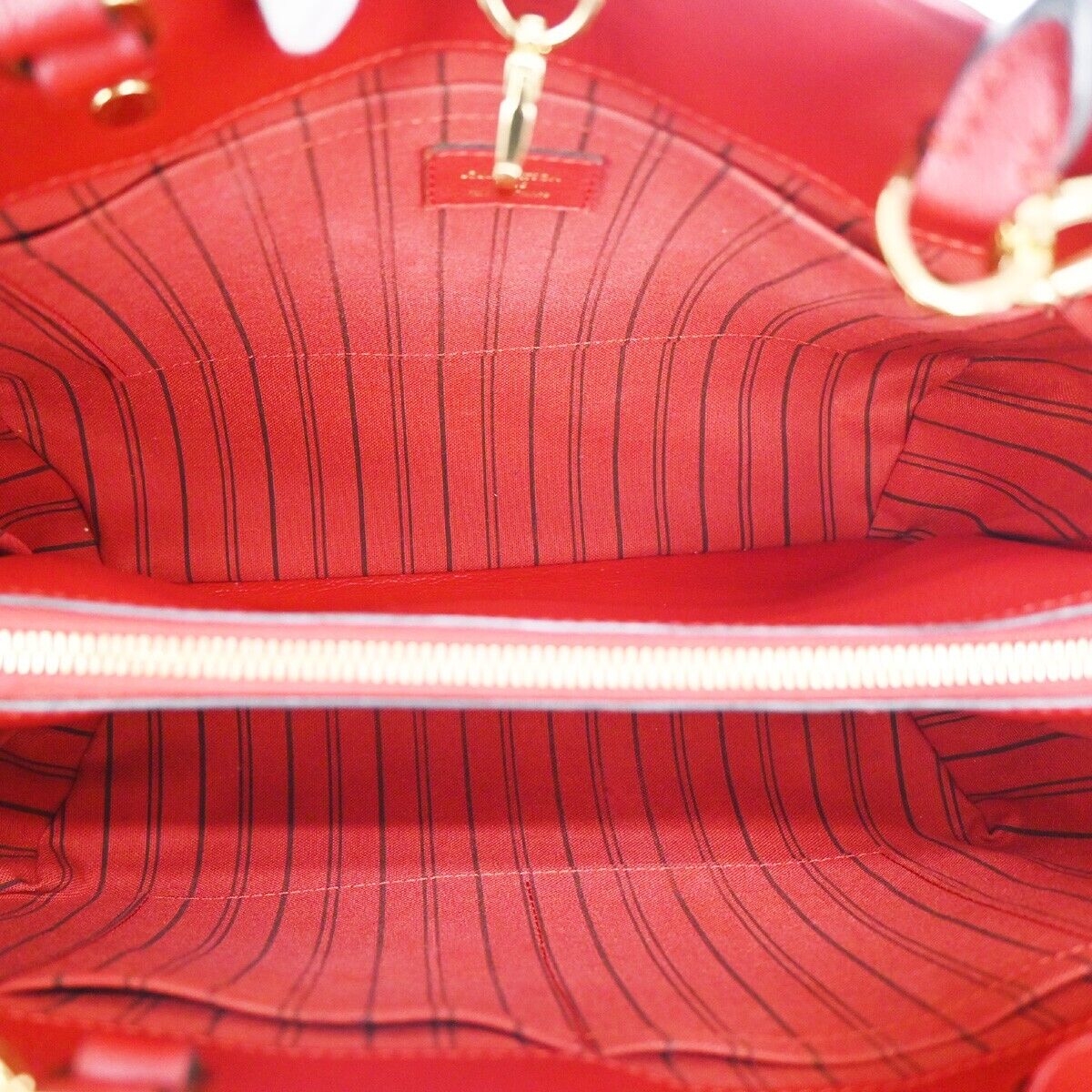 Louis Vuitton Montaigne Red Leather Hand Bag