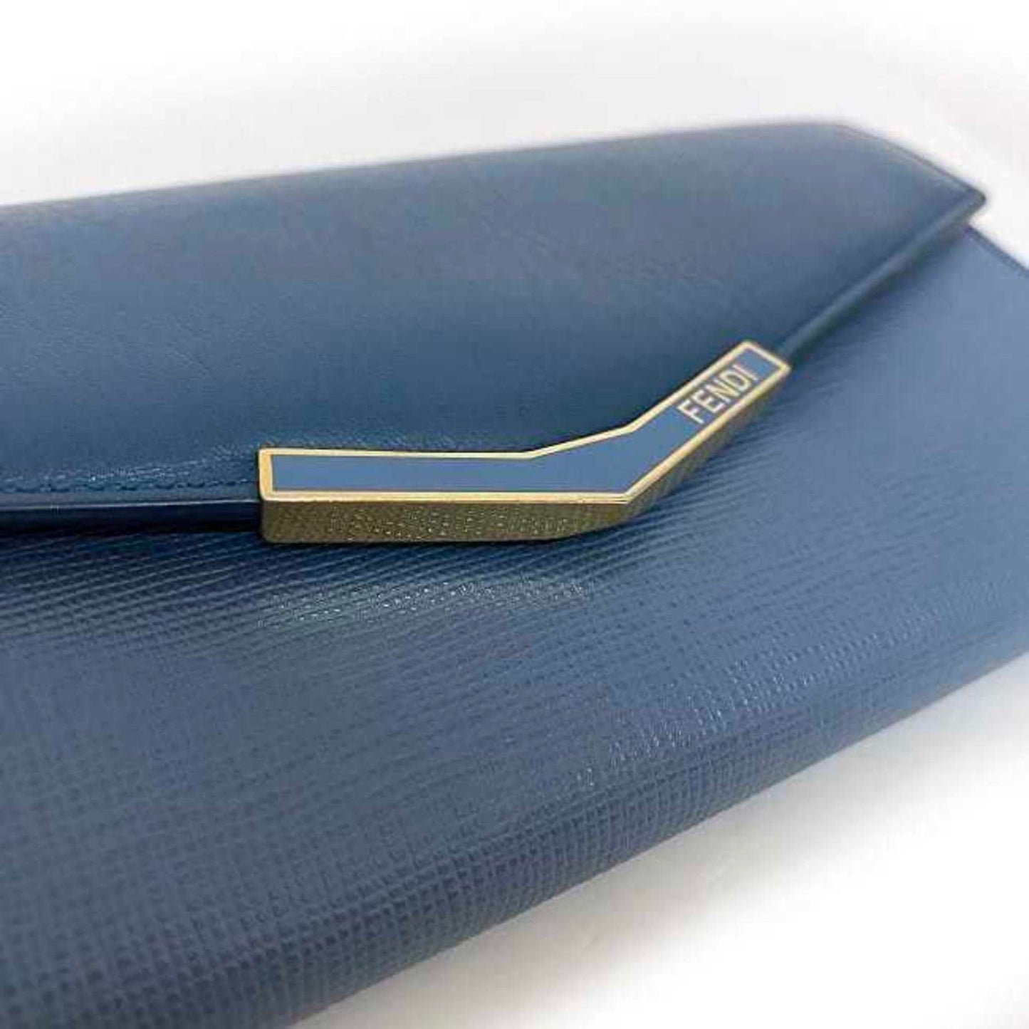 Fendi 2Jours Blue Leather Wallet Accessories