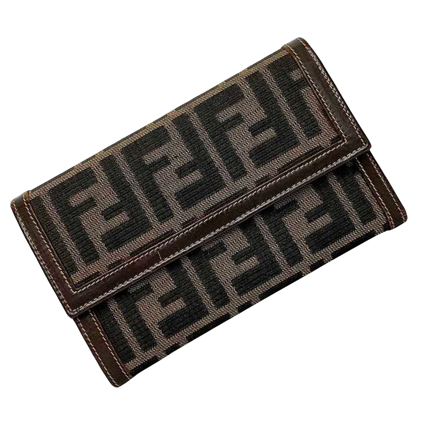 Fendi Zucca Brown Canvas Wallet Accessories