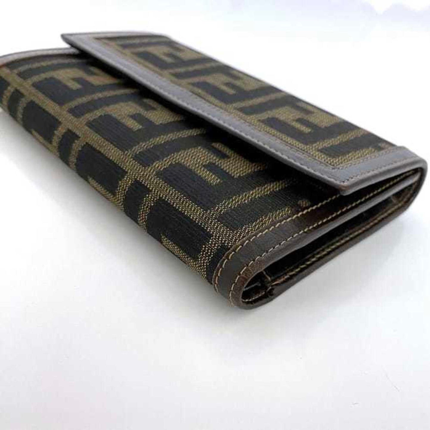 Fendi Zucca Brown Canvas Wallet Accessories