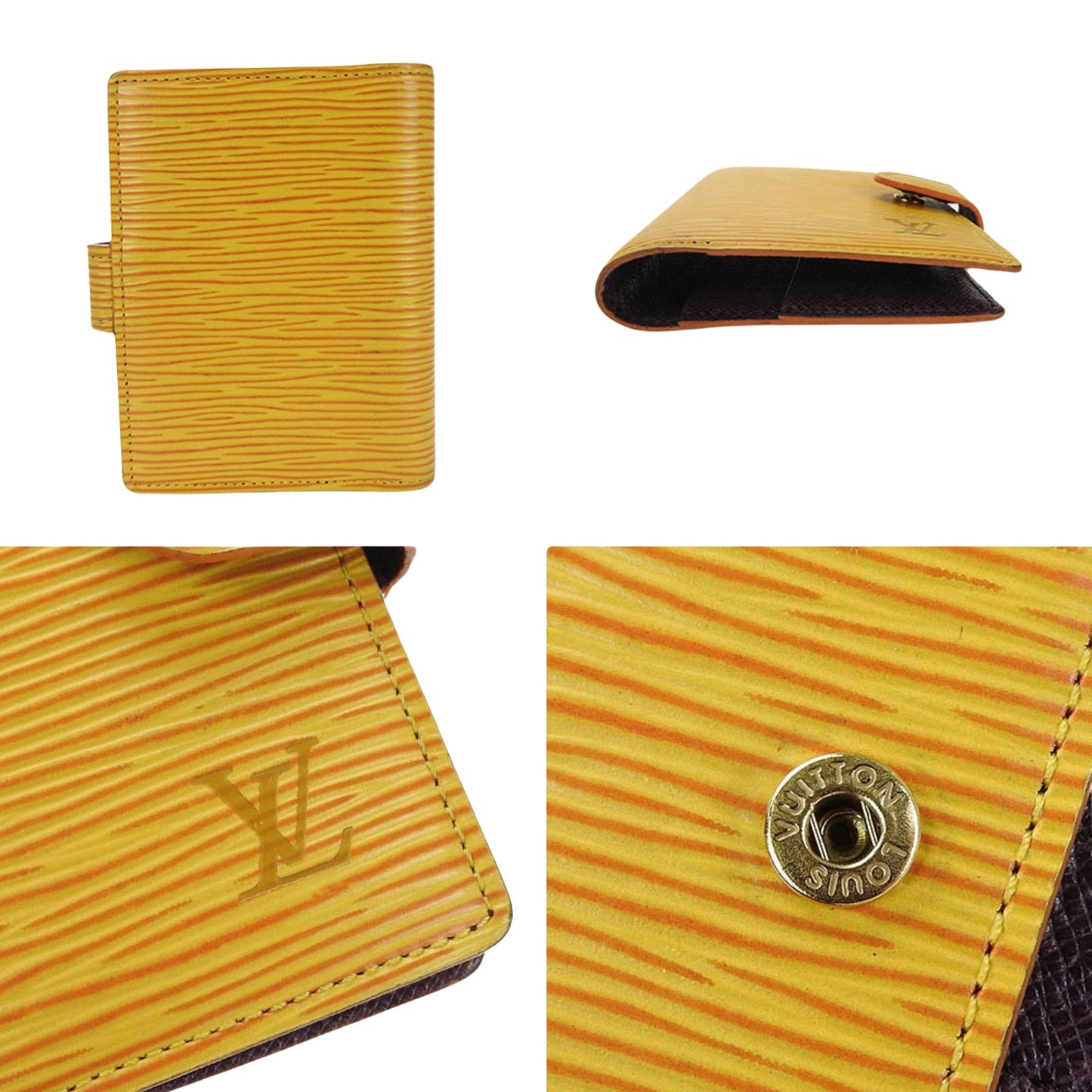 Louis Vuitton Agenda cover Yellow Leather Wallet Accessories