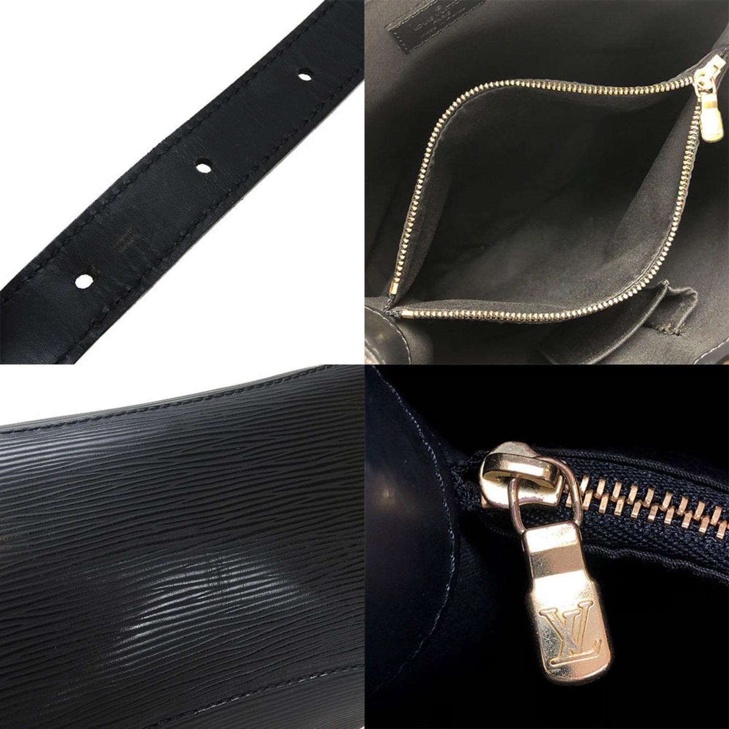 Louis Vuitton Mandara Black Leather Shoulder Bag