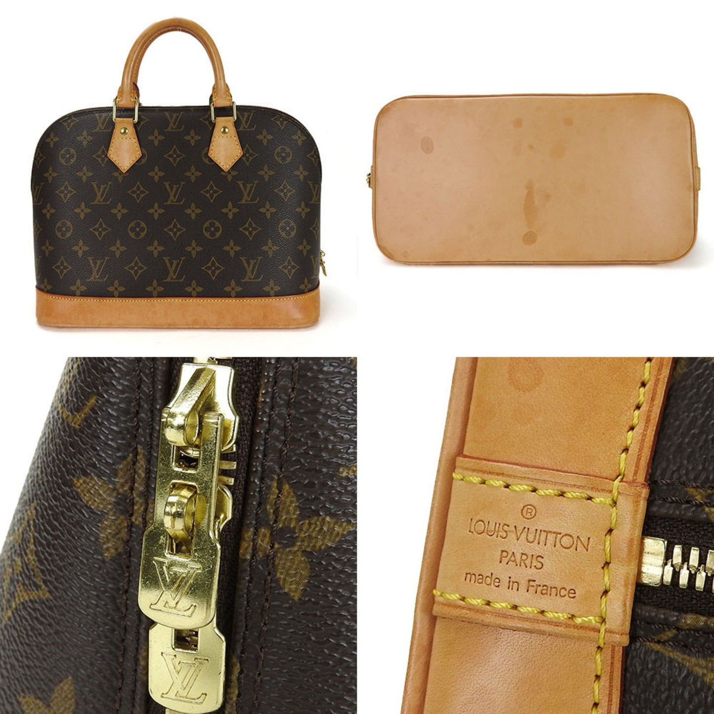 Louis Vuitton Alma Brown Canvas Hand Bag