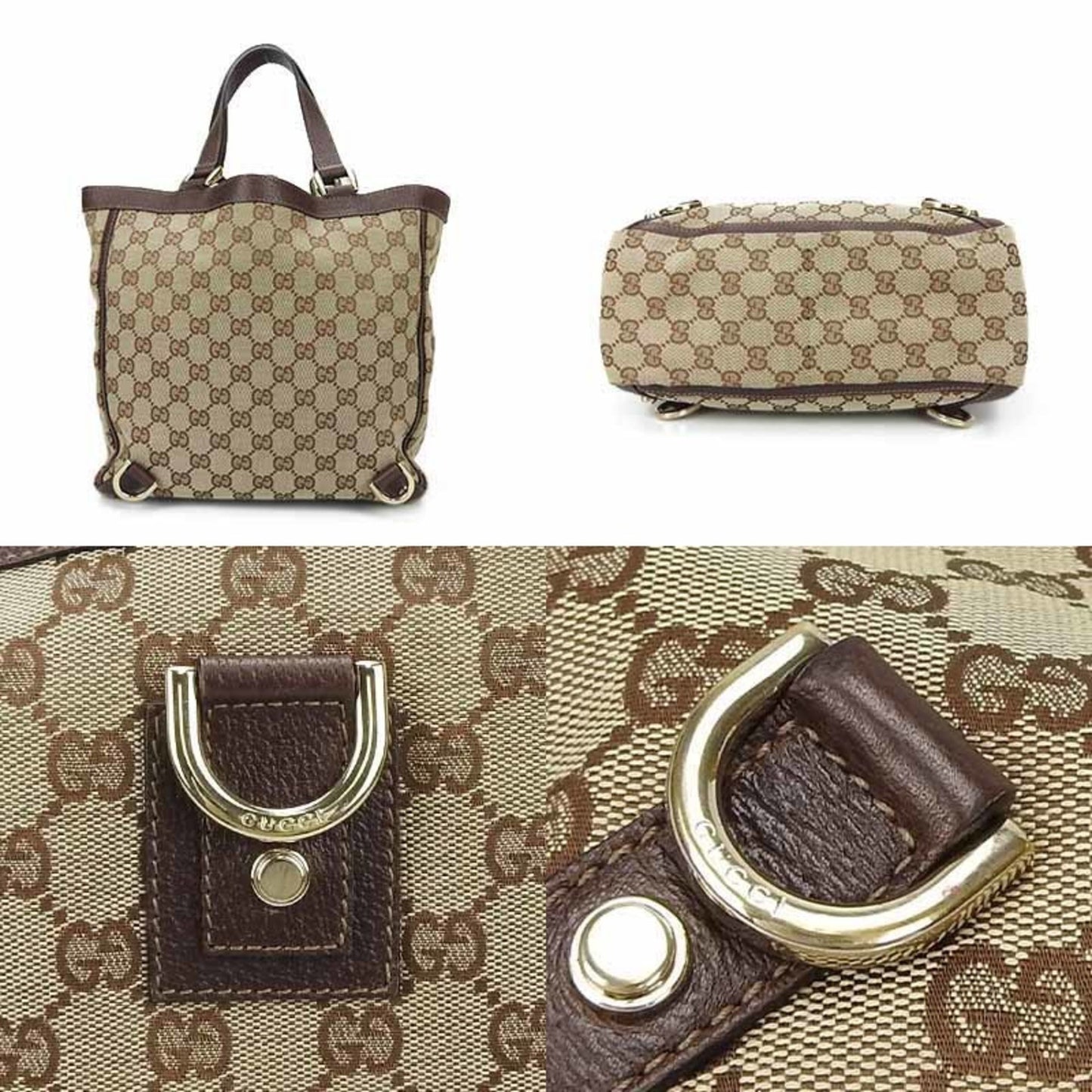 Gucci Cabas Beige Canvas Hand Bag