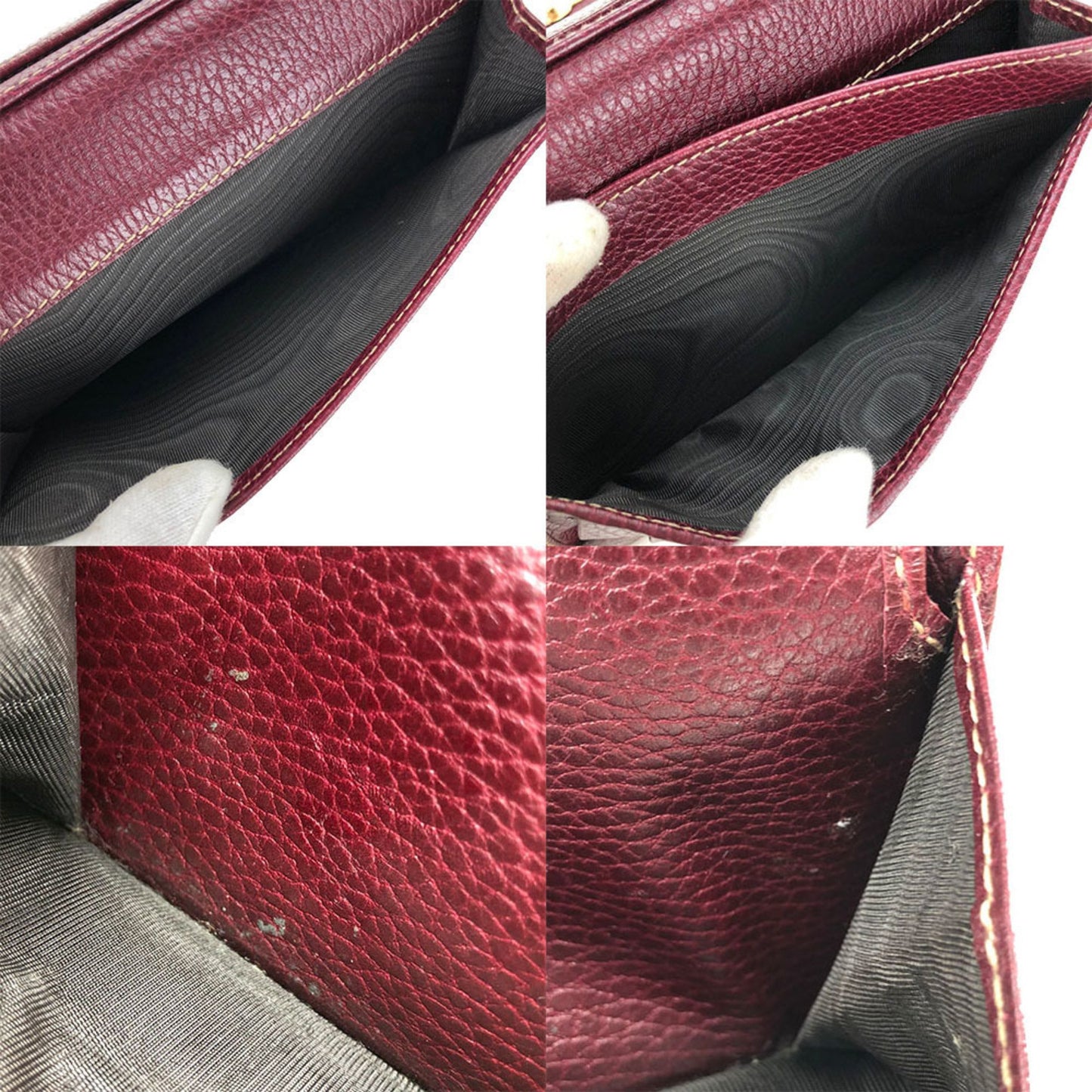 Gucci Burgundy Leather Wallet Accessories