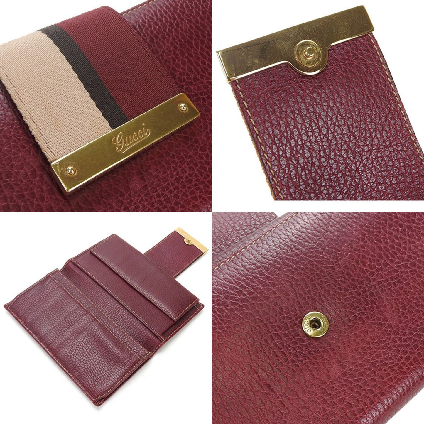 Gucci Burgundy Leather Wallet Accessories