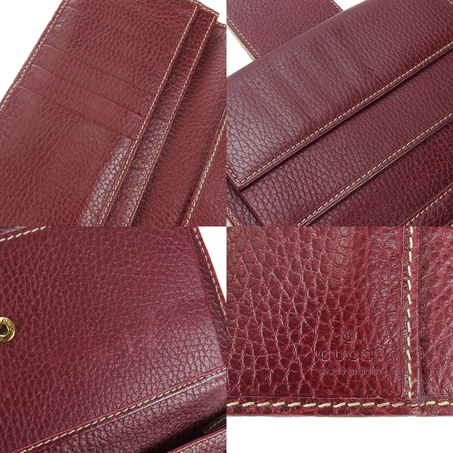 Gucci Burgundy Leather Wallet Accessories