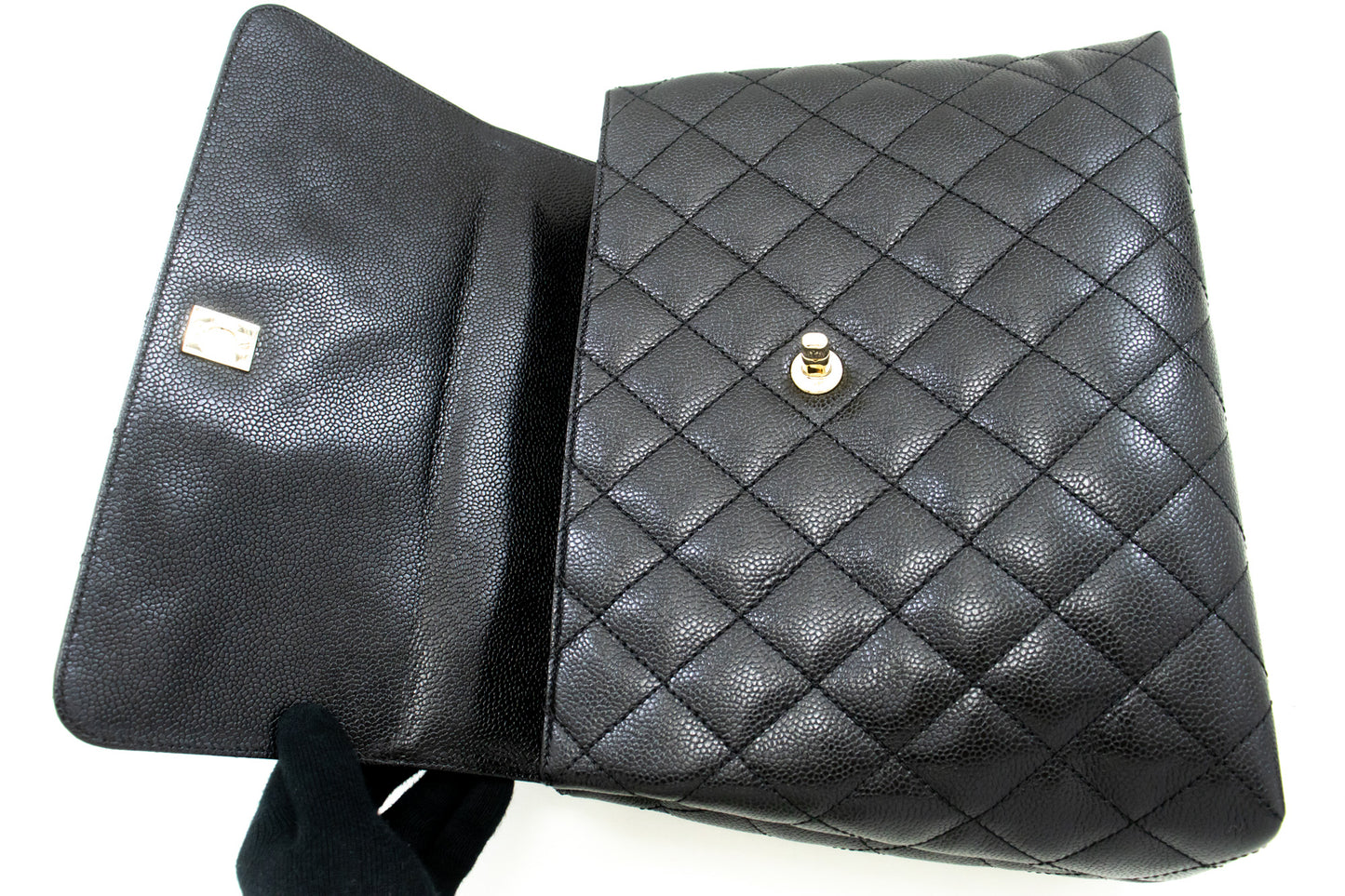 Chanel Kelly Black Leather Hand Bag