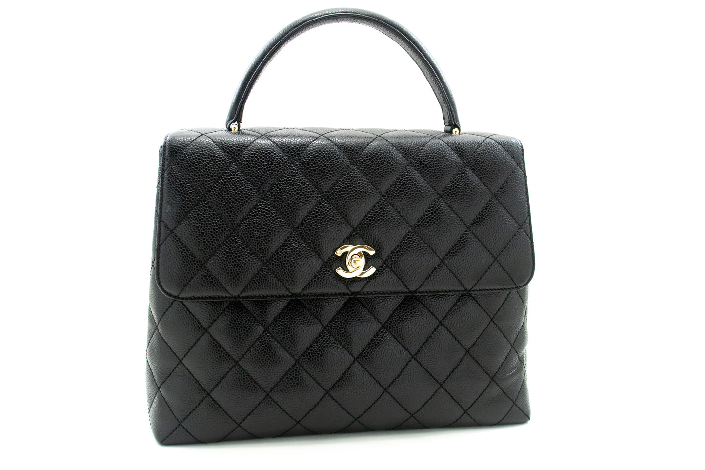 Chanel Kelly Black Leather Hand Bag