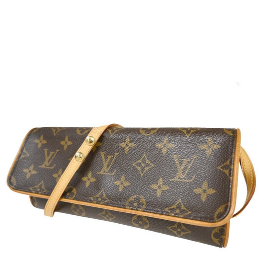 Louis Vuitton Pochette Twin GM Brown Canvas Shoulder Bag