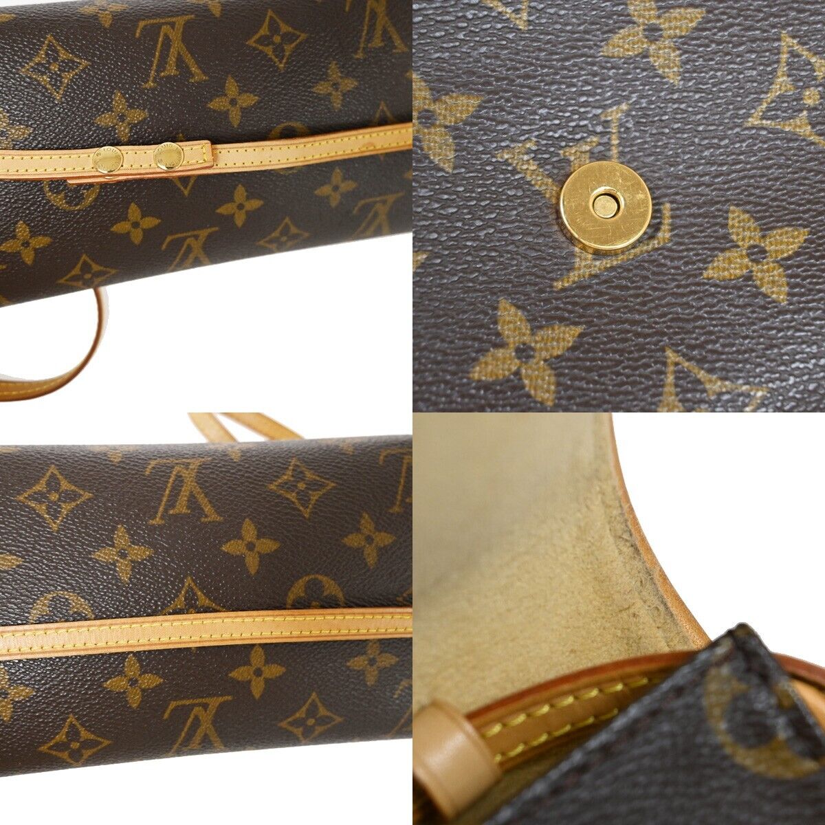 Louis Vuitton Pochette Twin GM Brown Canvas Shoulder Bag