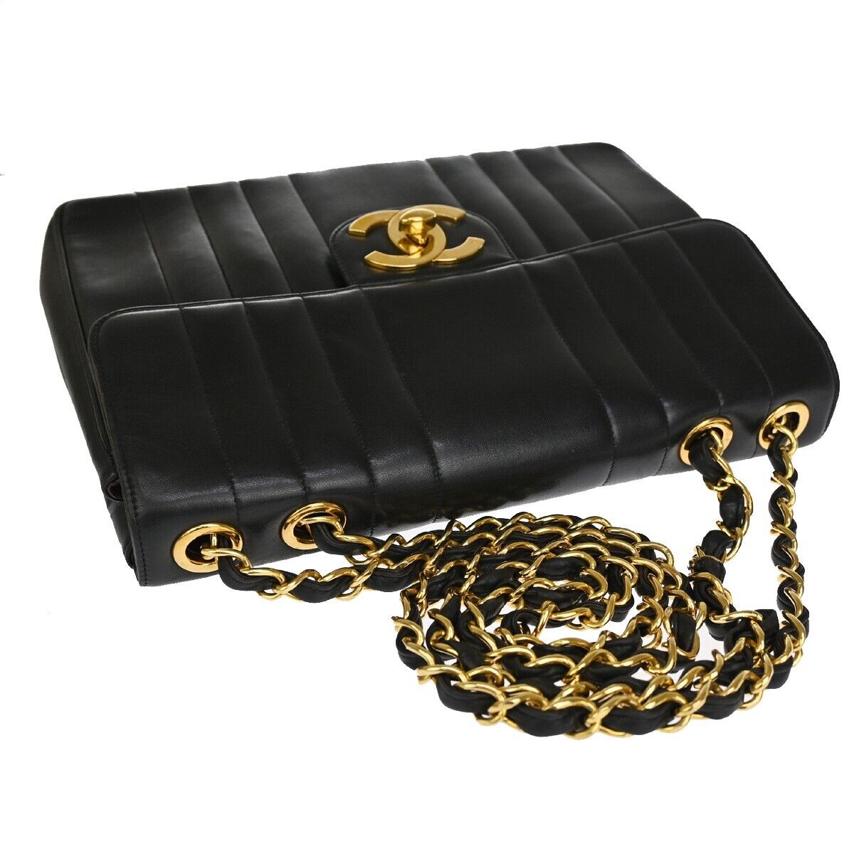 Chanel Jumbo Black Leather Shoulder Bag