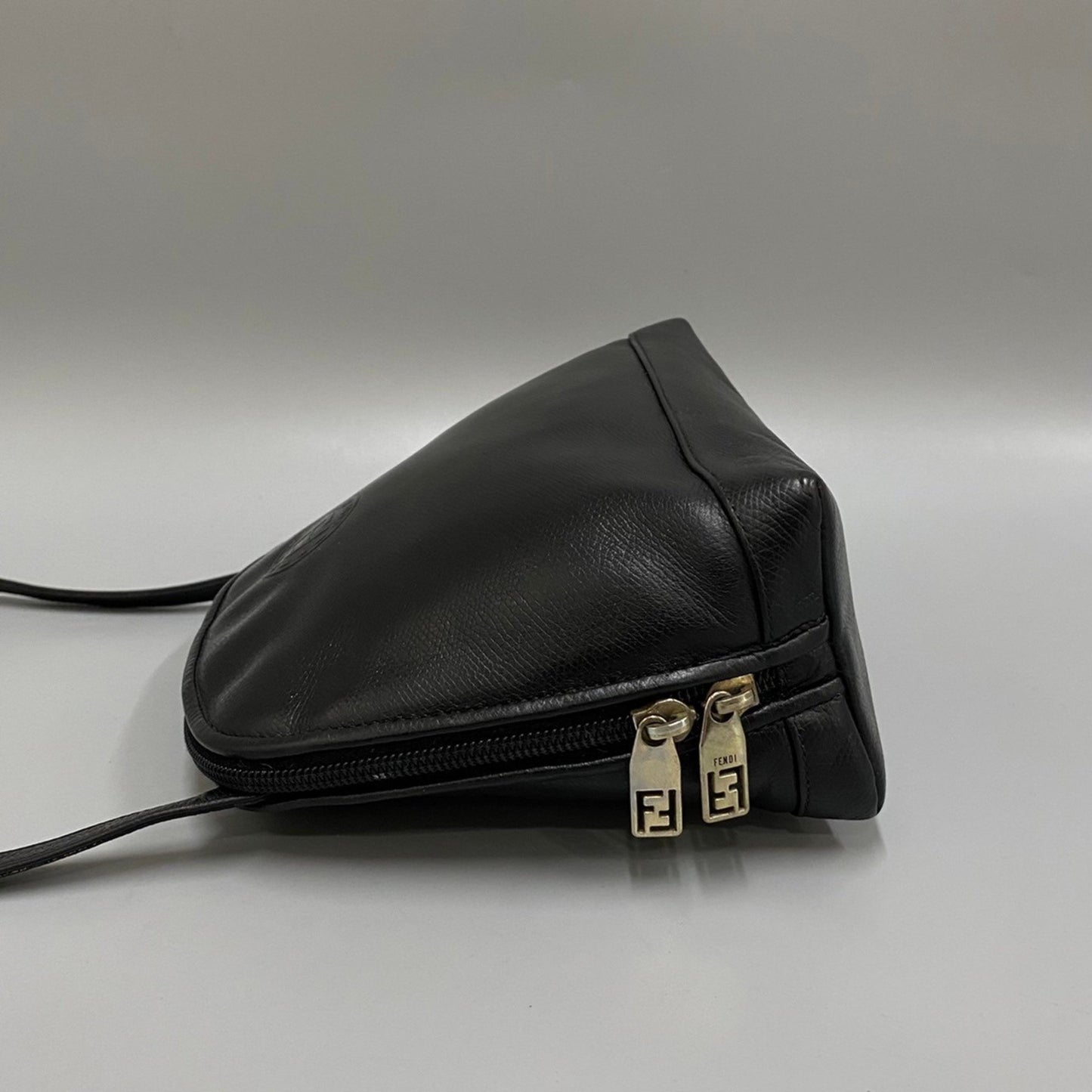 Fendi FF Black Leather Shoulder Bag