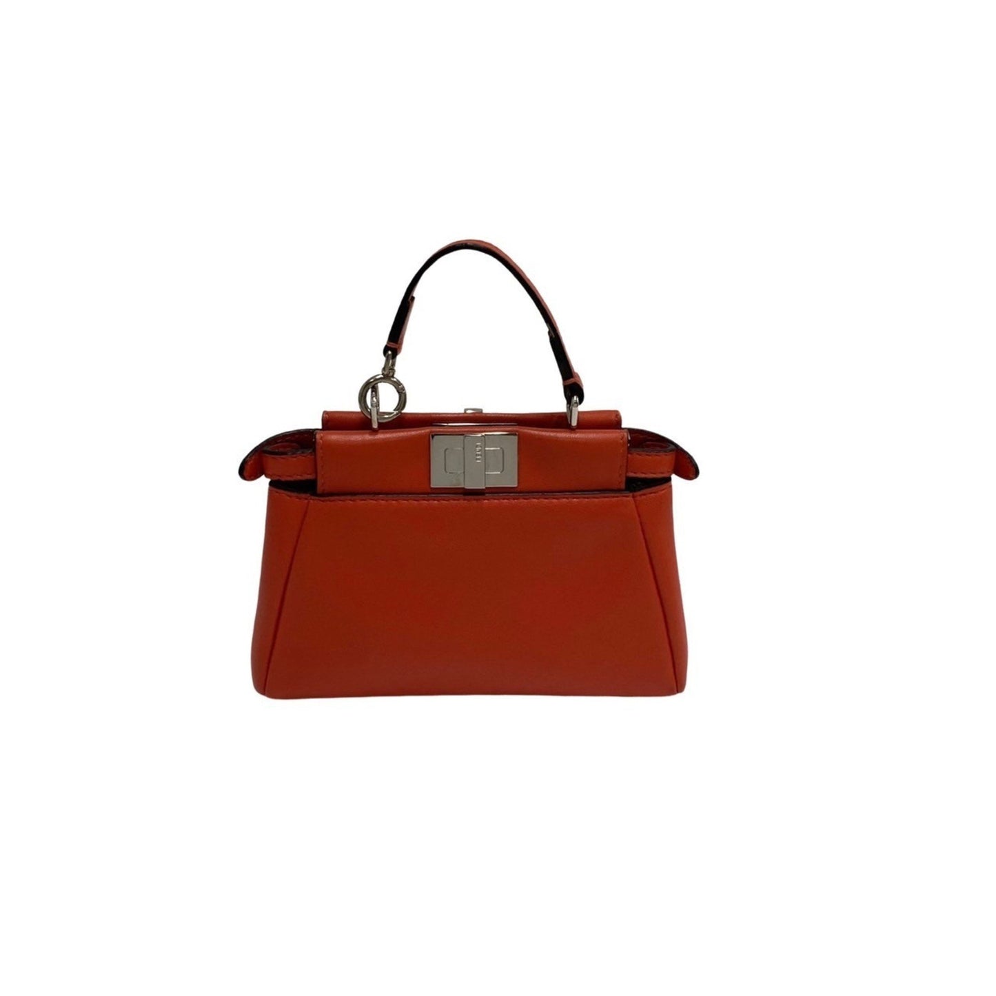 Fendi Peekaboo Mini Pocket Red Leather Shoulder Bag