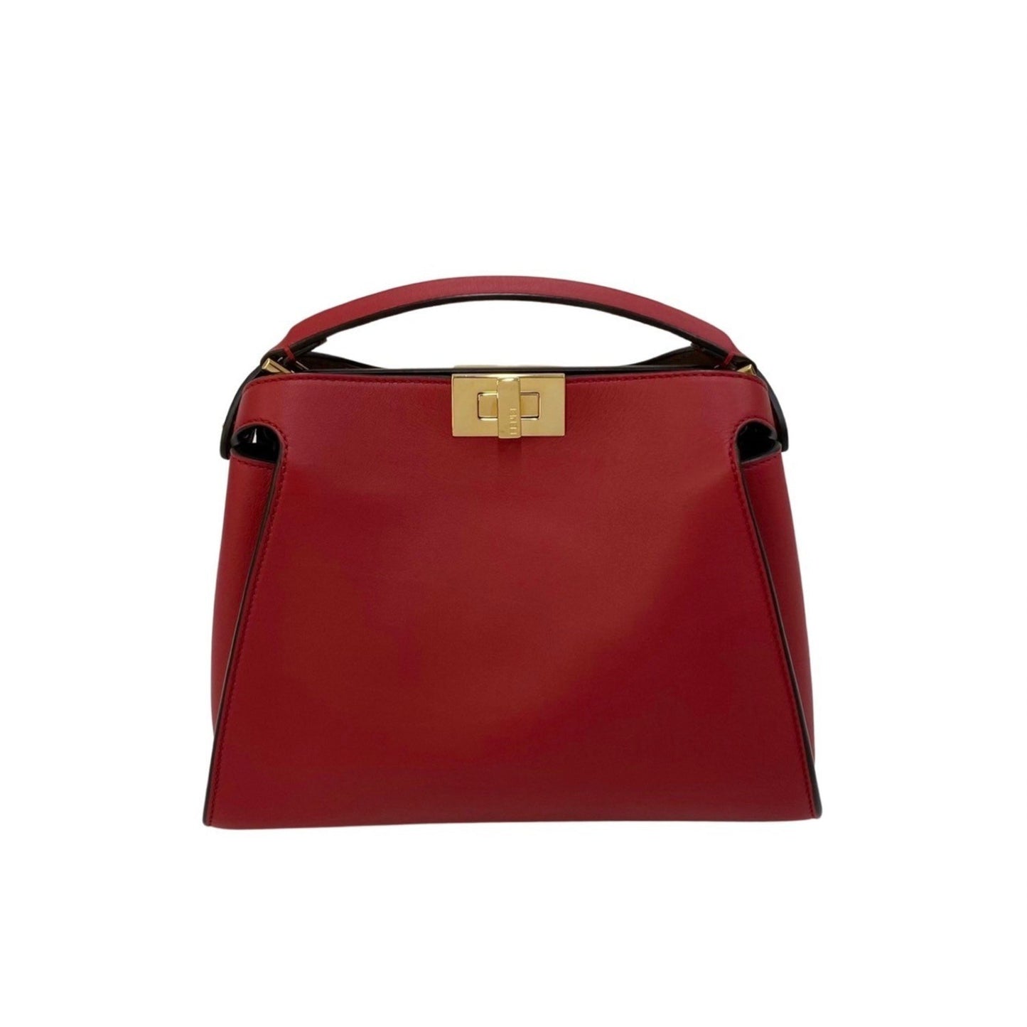 Fendi Peekaboo Red Leather Hand Bag