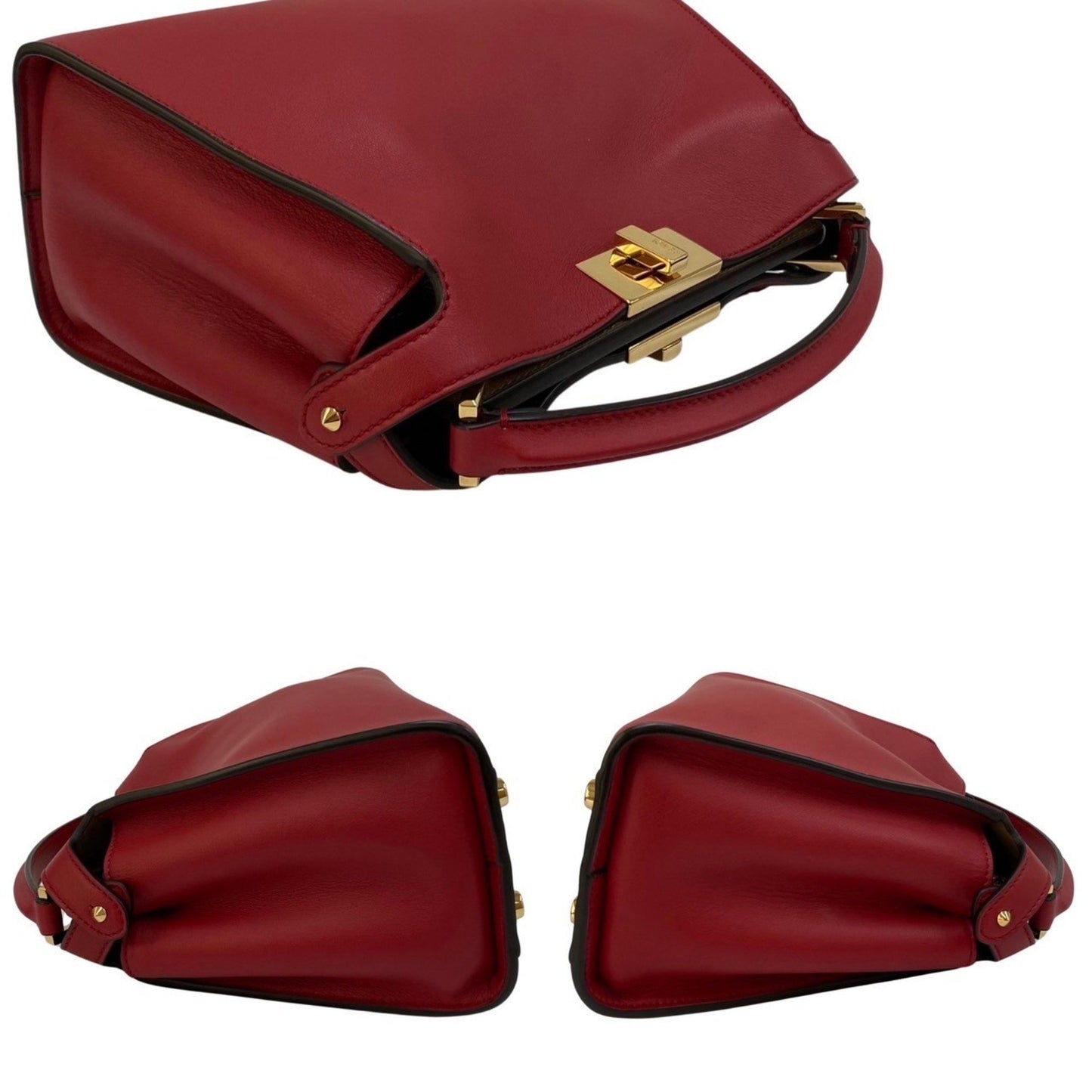 Fendi Peekaboo Red Leather Hand Bag