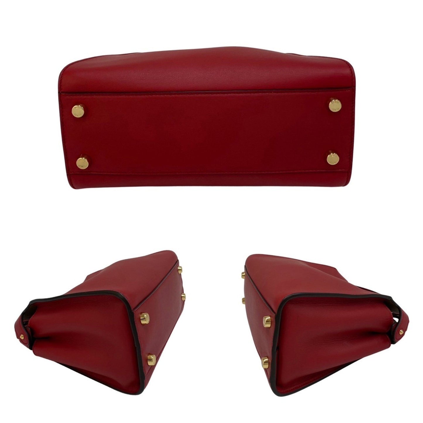 Fendi Peekaboo Red Leather Hand Bag