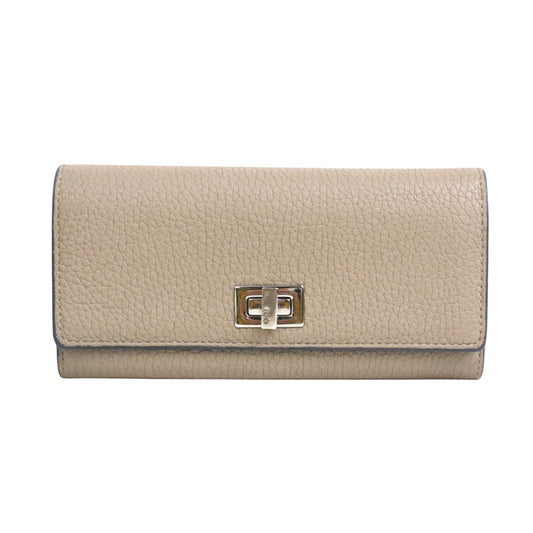 Fendi Continental Beige Leather Wallet Accessories