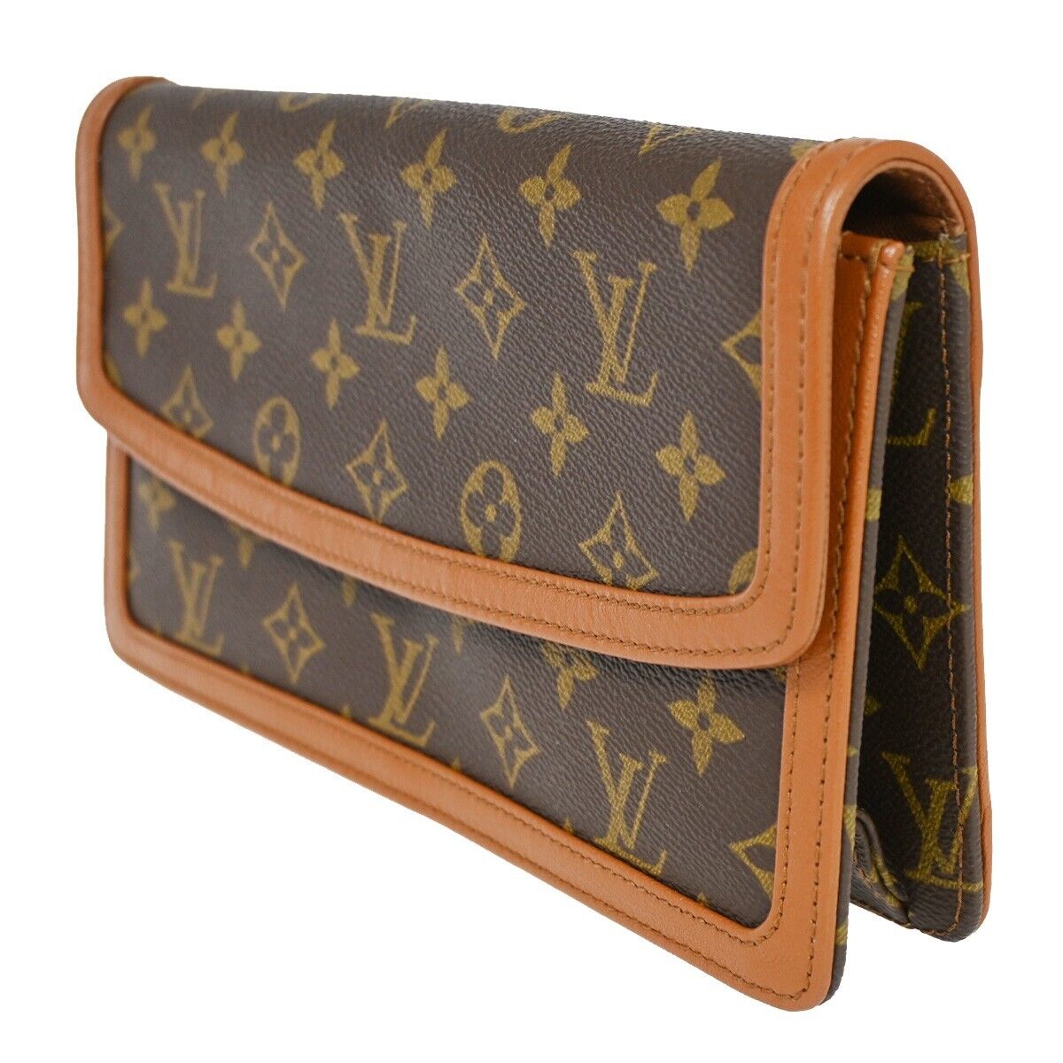 Louis Vuitton Pochette Dame Brown Canvas Clutch Bag