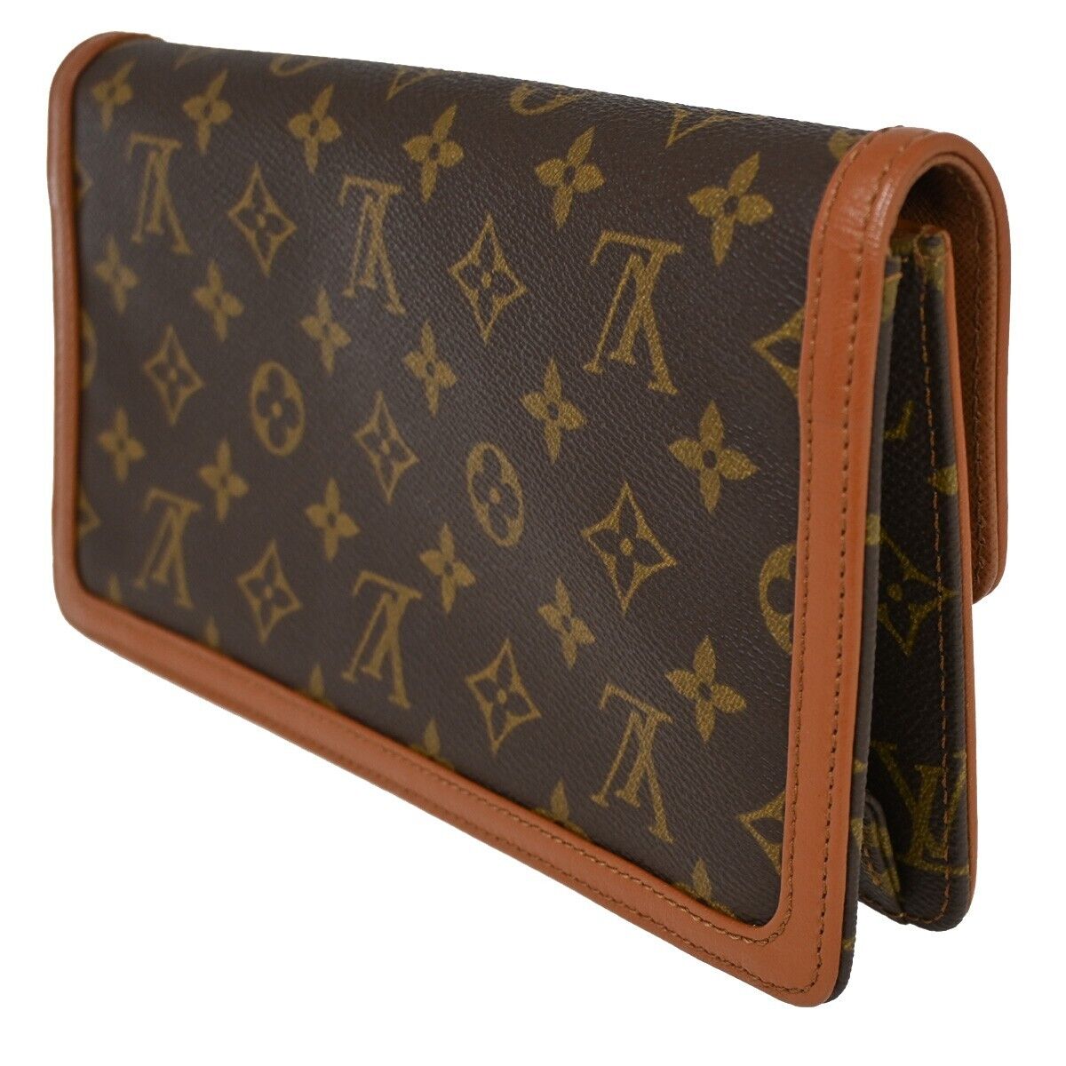 Louis Vuitton Pochette Dame Brown Canvas Clutch Bag