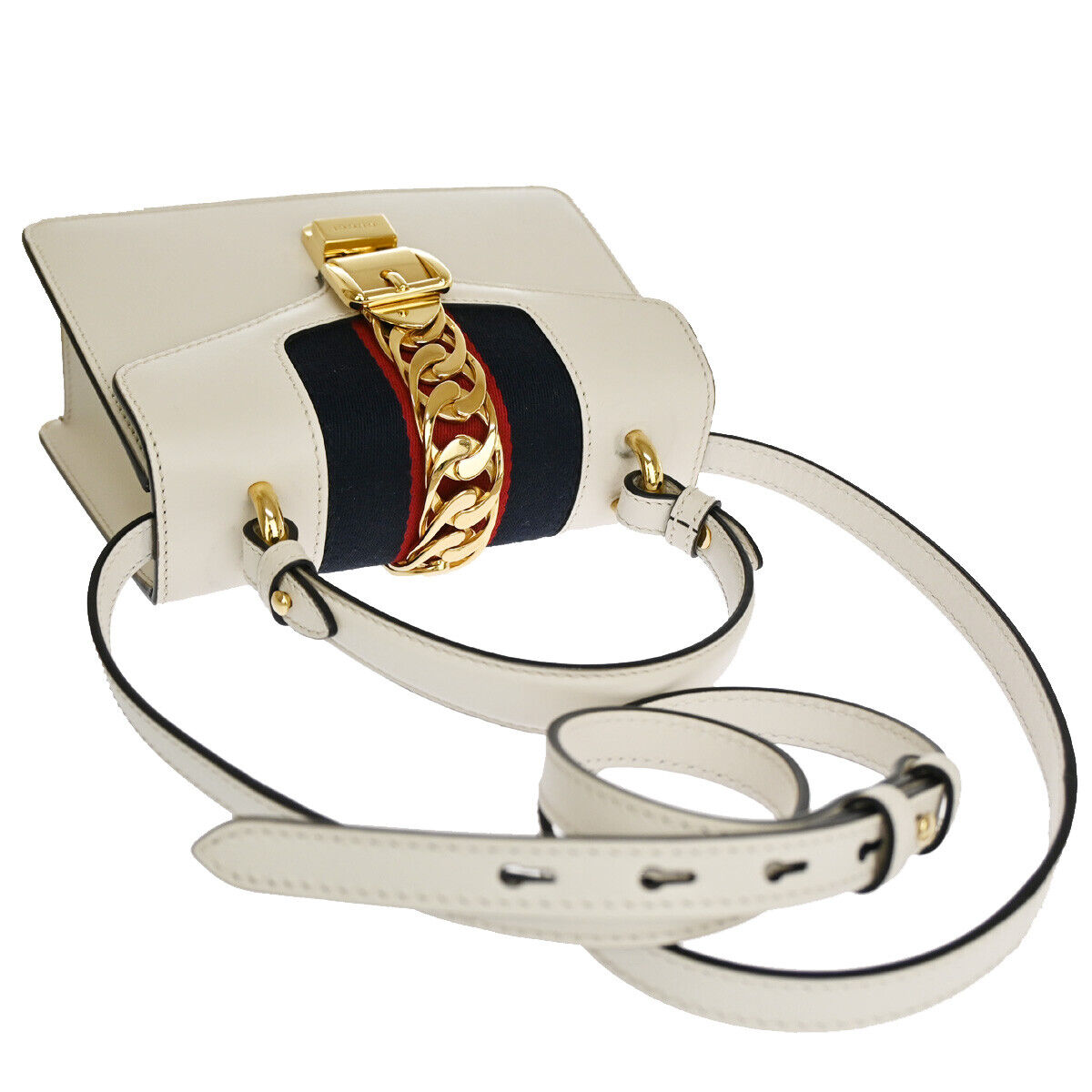 Gucci Sylvie White Leather Hand Bag