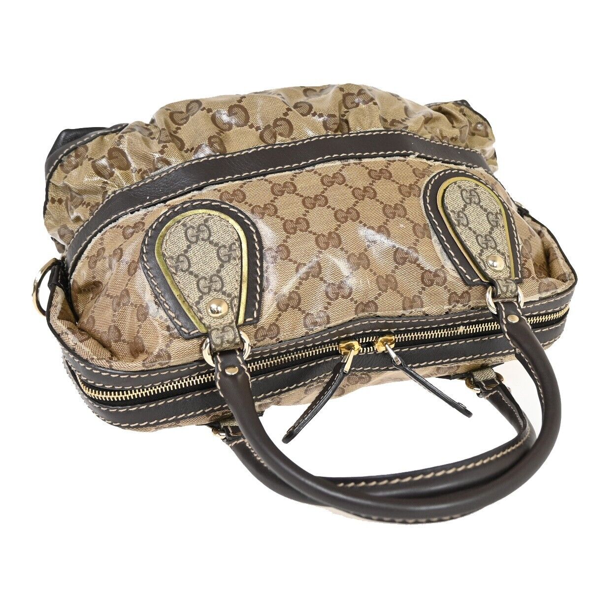 Gucci GG crystal Beige Canvas Hand Bag