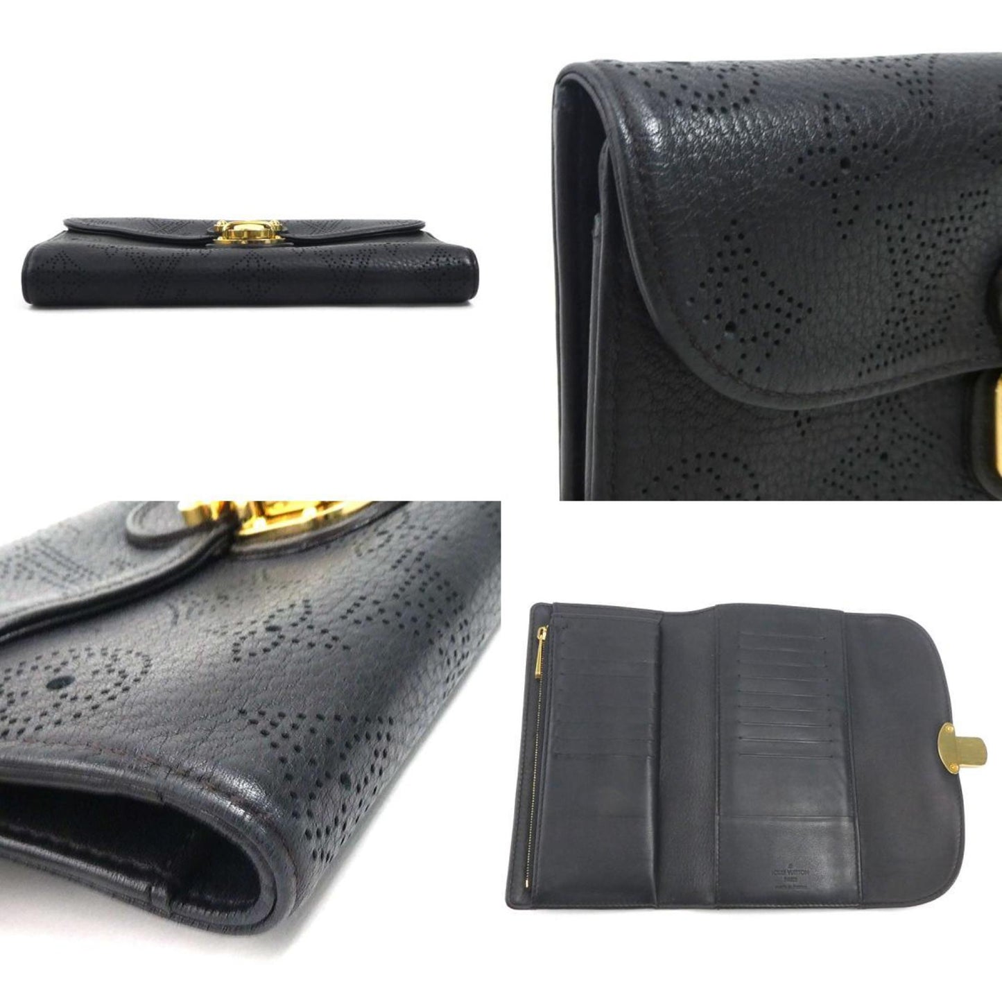 Louis Vuitton Amelia Black Leather Wallet Accessories