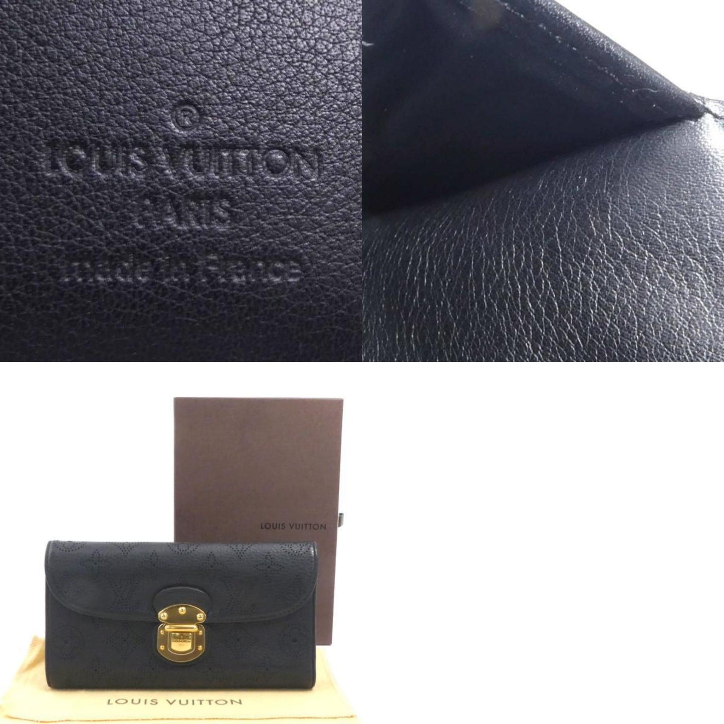 Louis Vuitton Amelia Black Leather Wallet Accessories