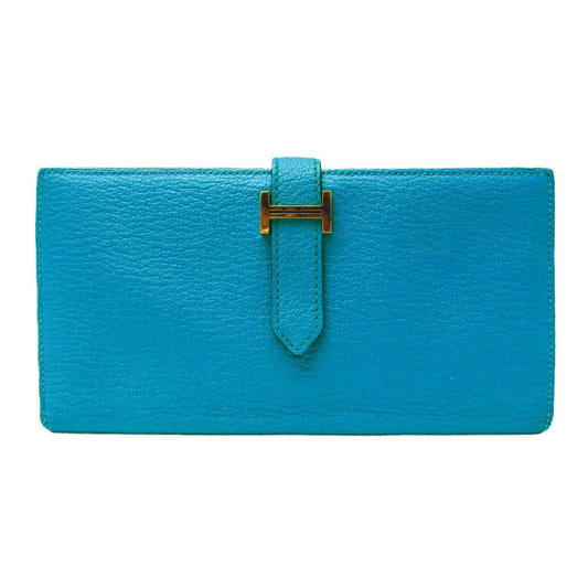 Hermès Béarn Blue Leather Wallet Accessories