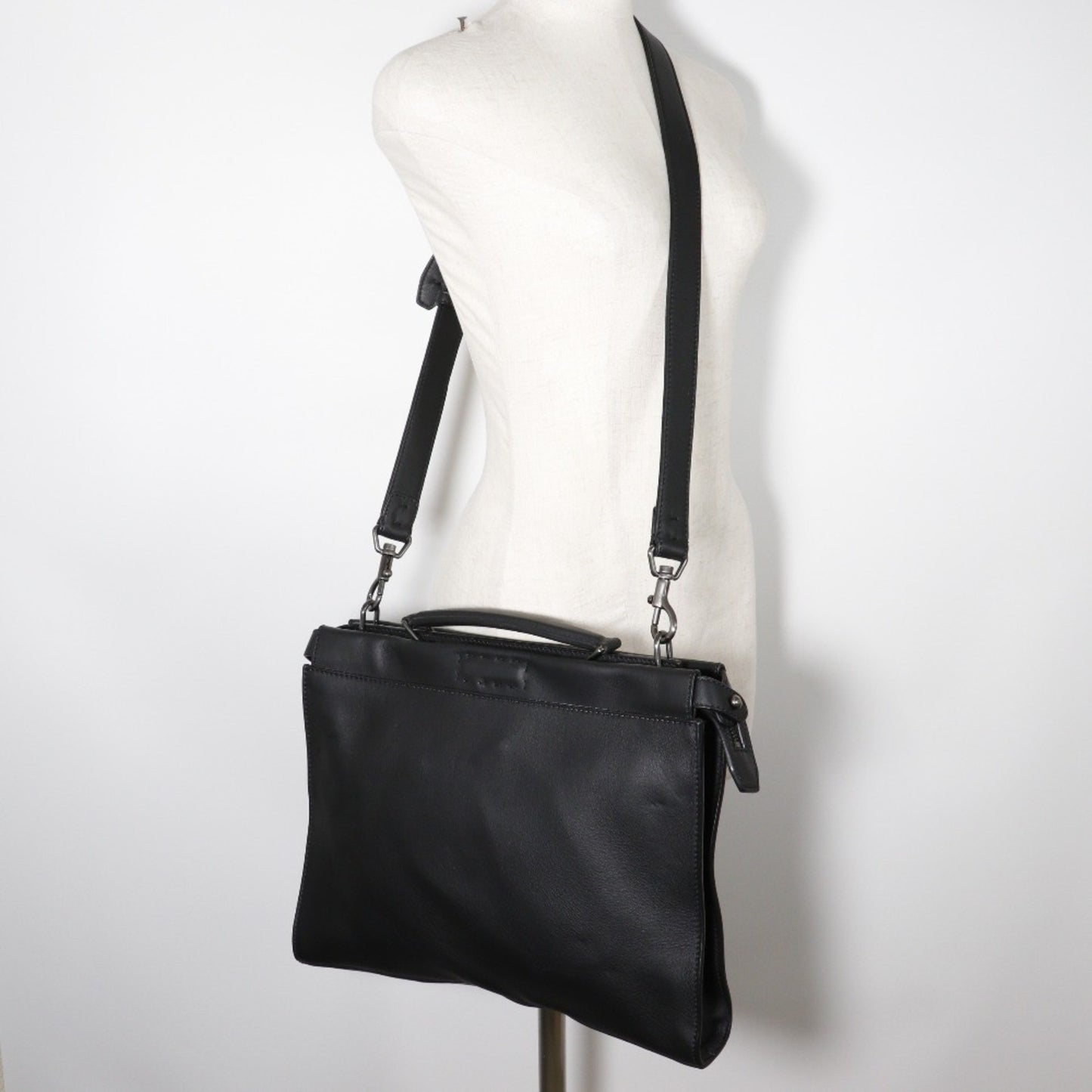 Fendi Peekaboo Black Leather Shoulder Bag