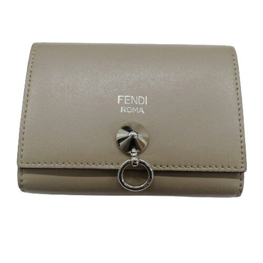 Fendi Grey Leather Wallet Accessories