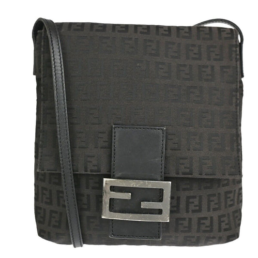 Fendi Zucchino Brown Canvas Shoulder Bag