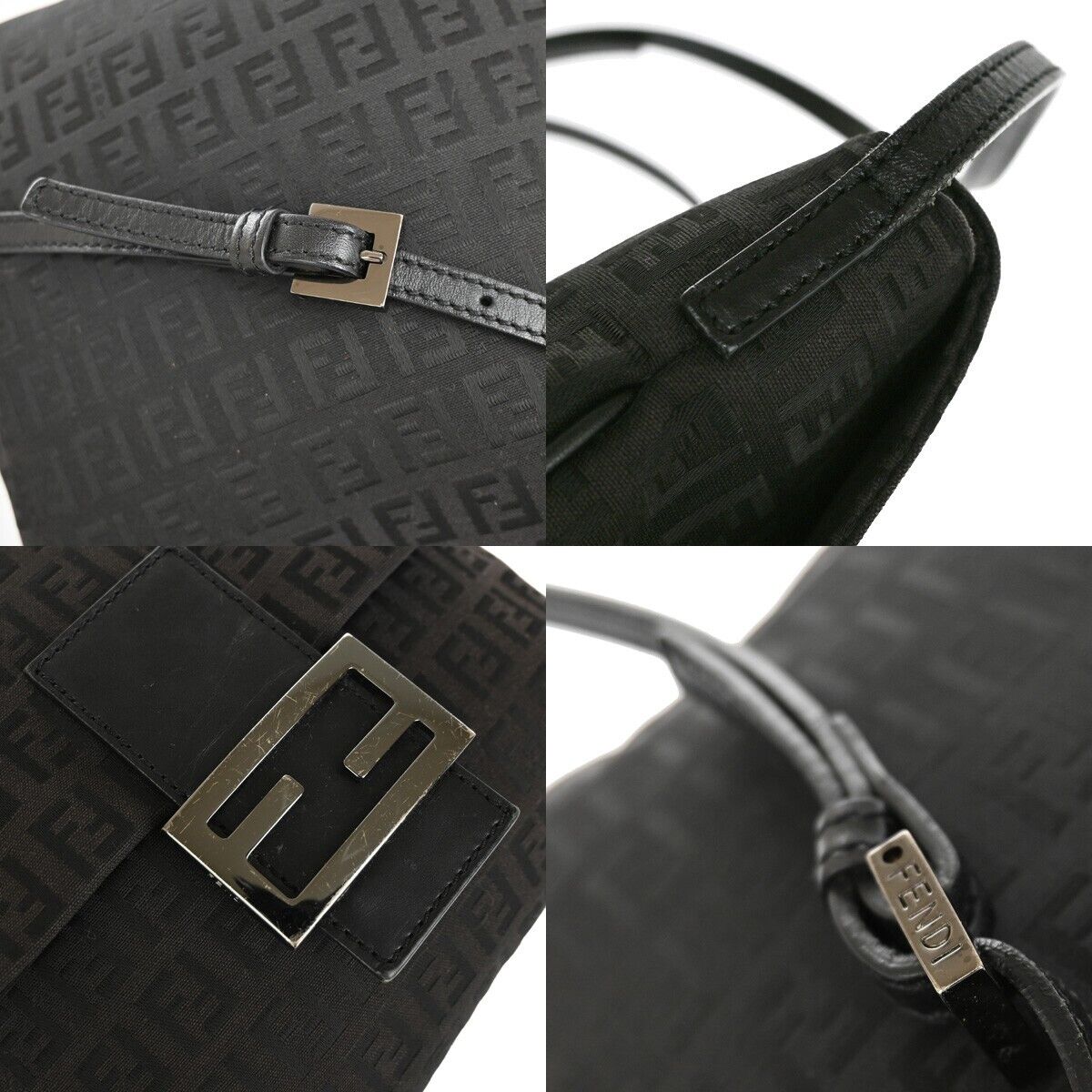 Fendi Zucchino Brown Canvas Shoulder Bag