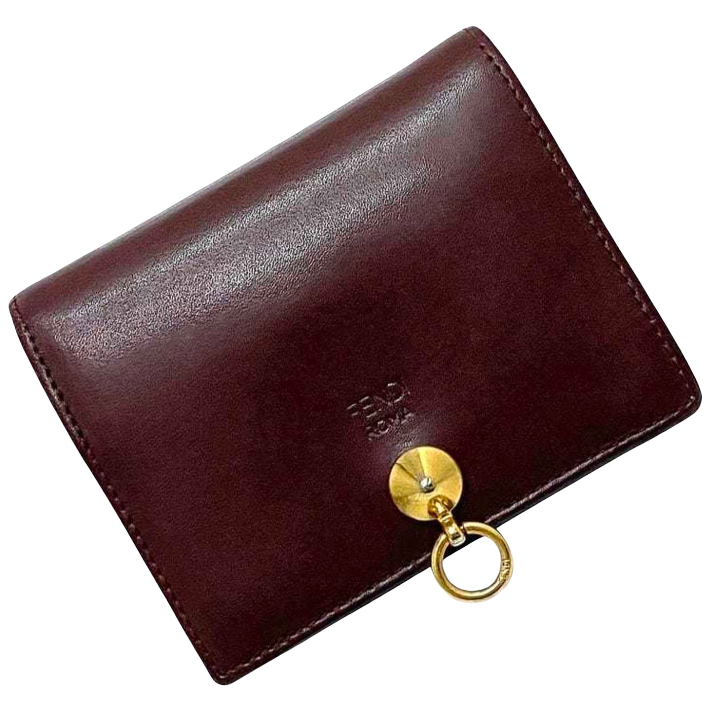 Fendi Burgundy Leather Wallet Accessories