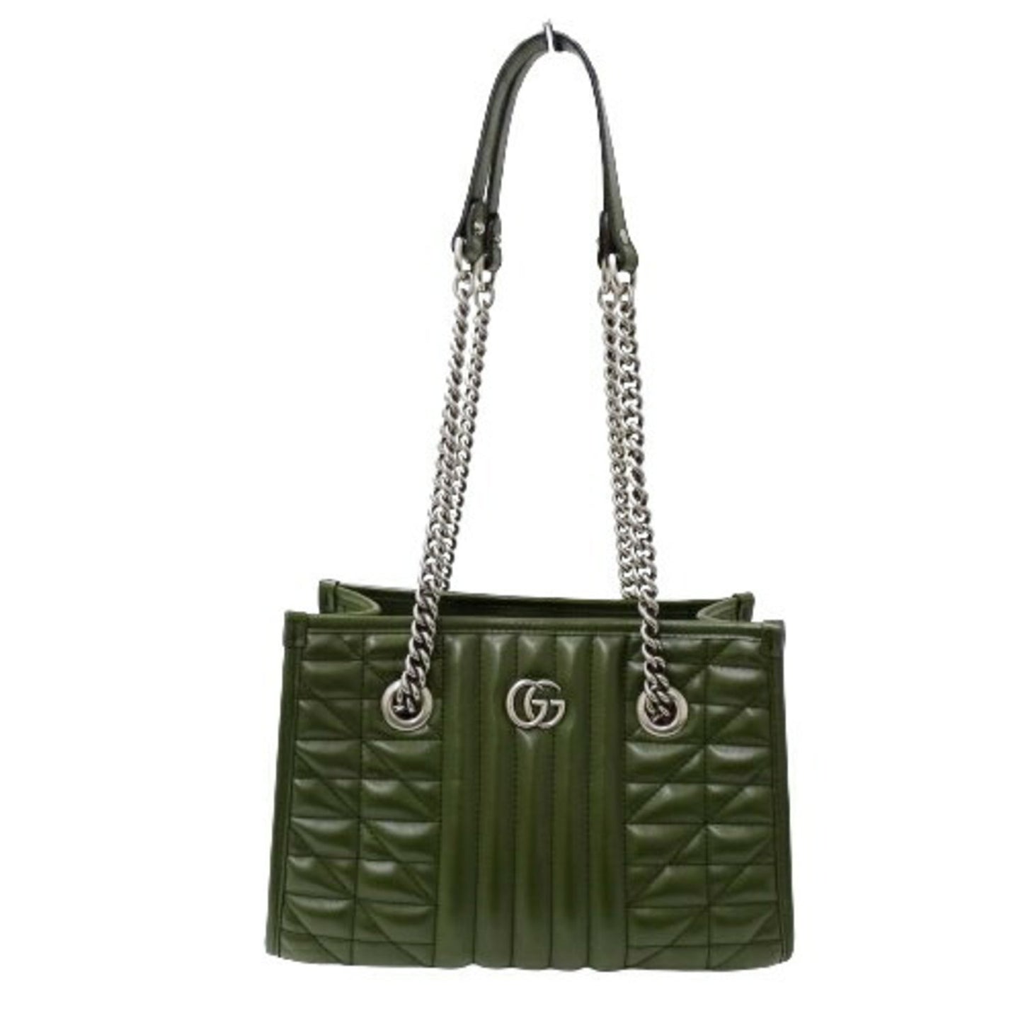 Gucci GG Marmont Green Leather Tote Bag