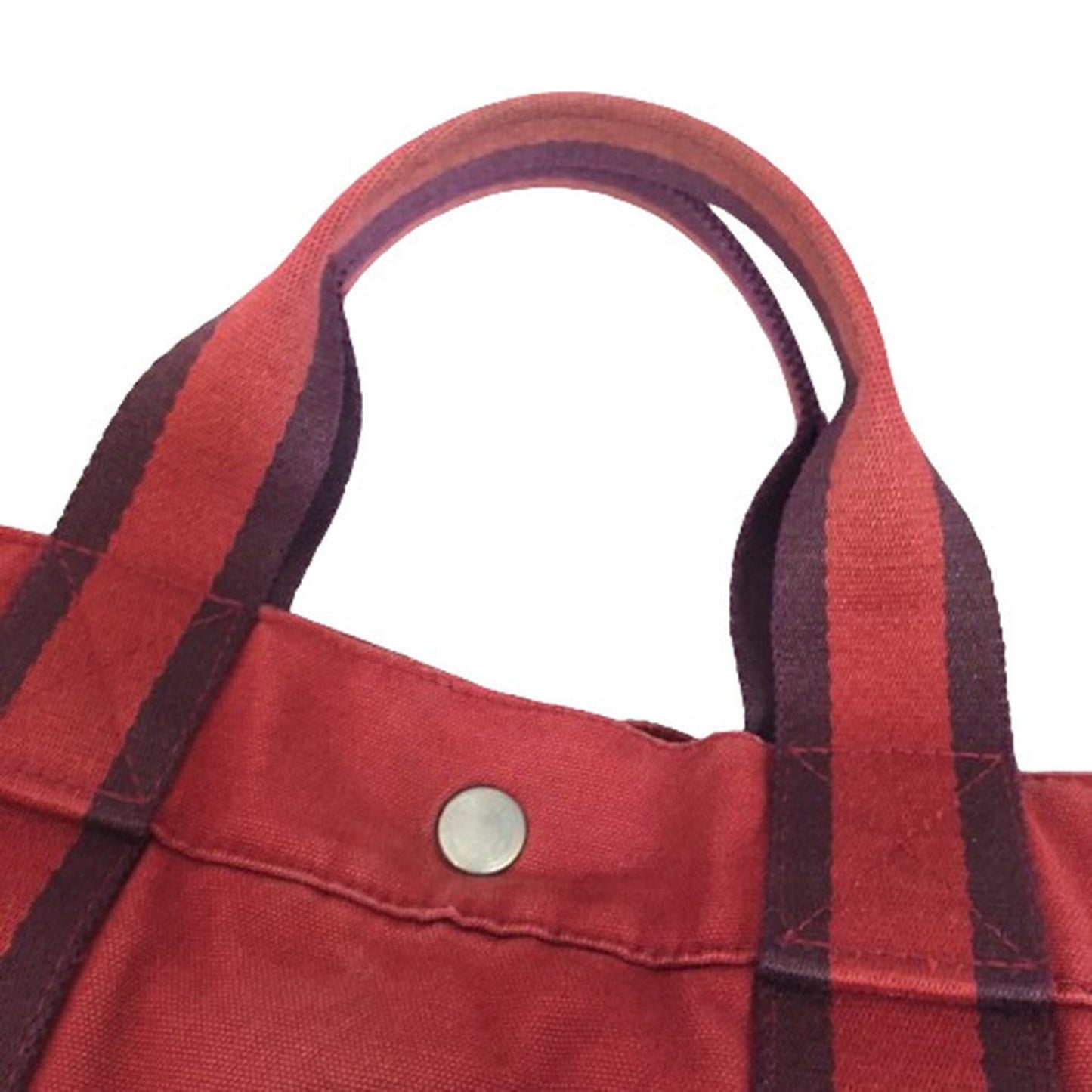 Hermès Burgundy Canvas Tote Bag