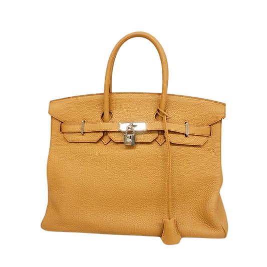 Hermès Birkin 35 Yellow Leather Hand Bag