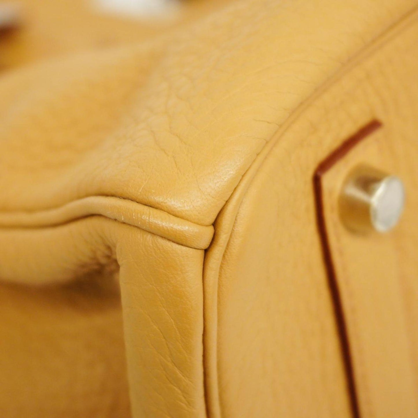 Hermès Birkin 35 Yellow Leather Hand Bag