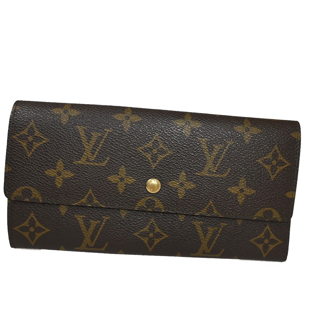 Louis Vuitton Porte Monnaie Credit Brown Canvas Wallet Accessories