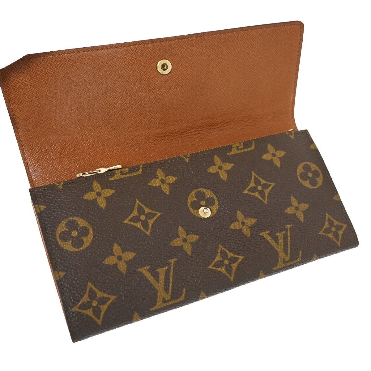 Louis Vuitton Porte Monnaie Credit Brown Canvas Wallet Accessories