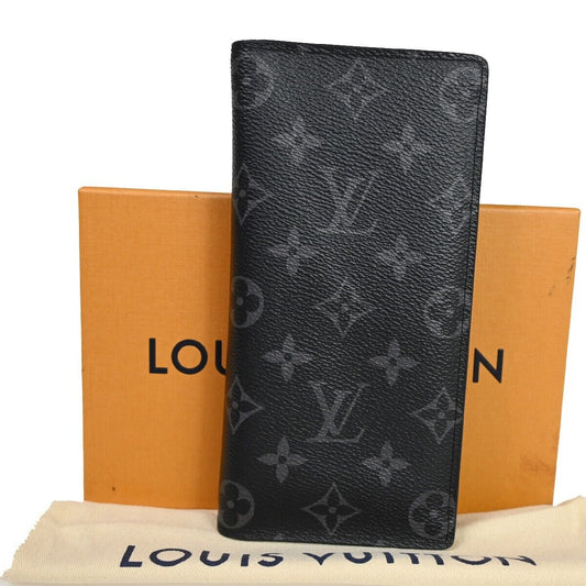 Louis Vuitton Portefeuille Brazza Black Canvas Wallet Accessories