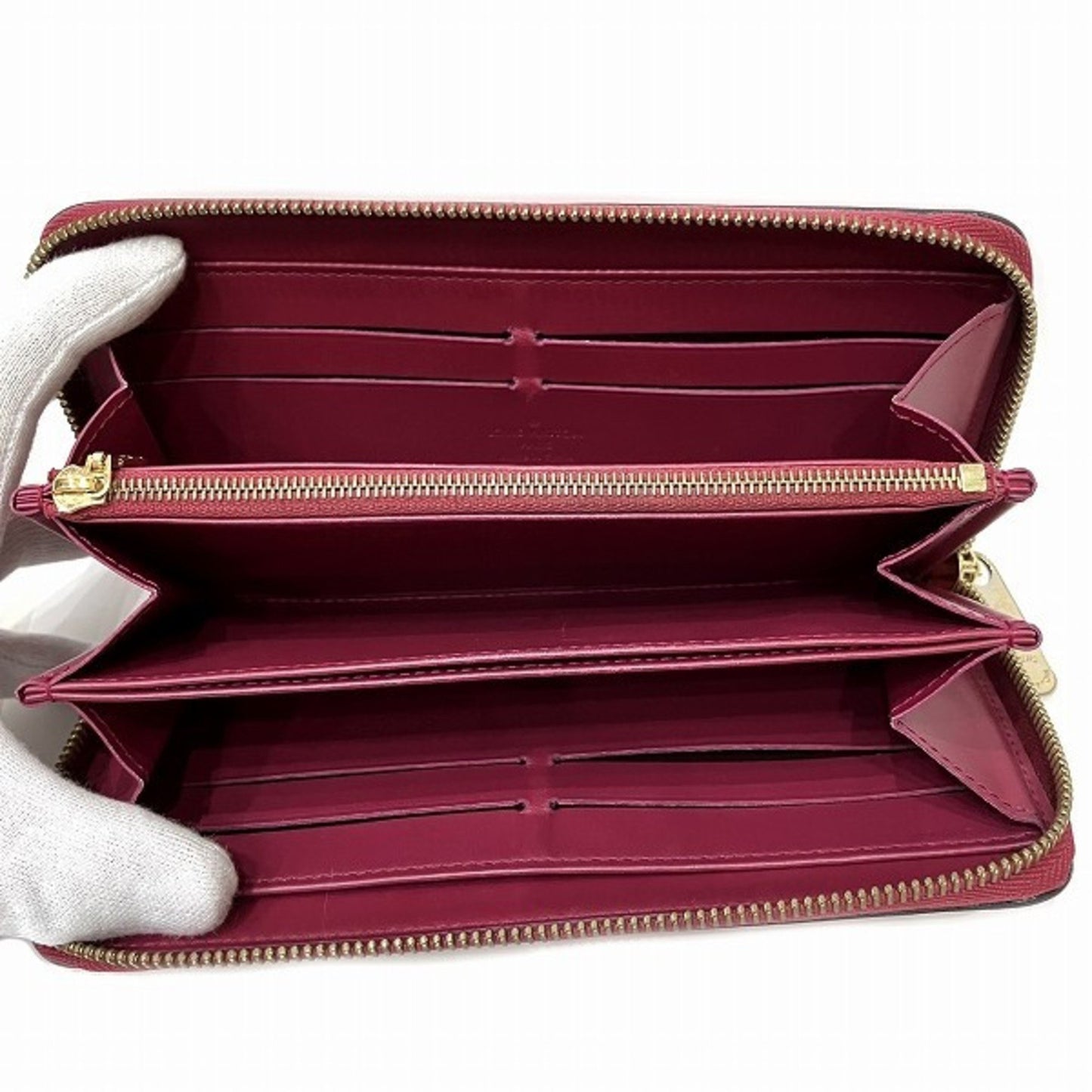 Louis Vuitton Portefeuille zippy Burgundy Patent Leather Wallet Accessories