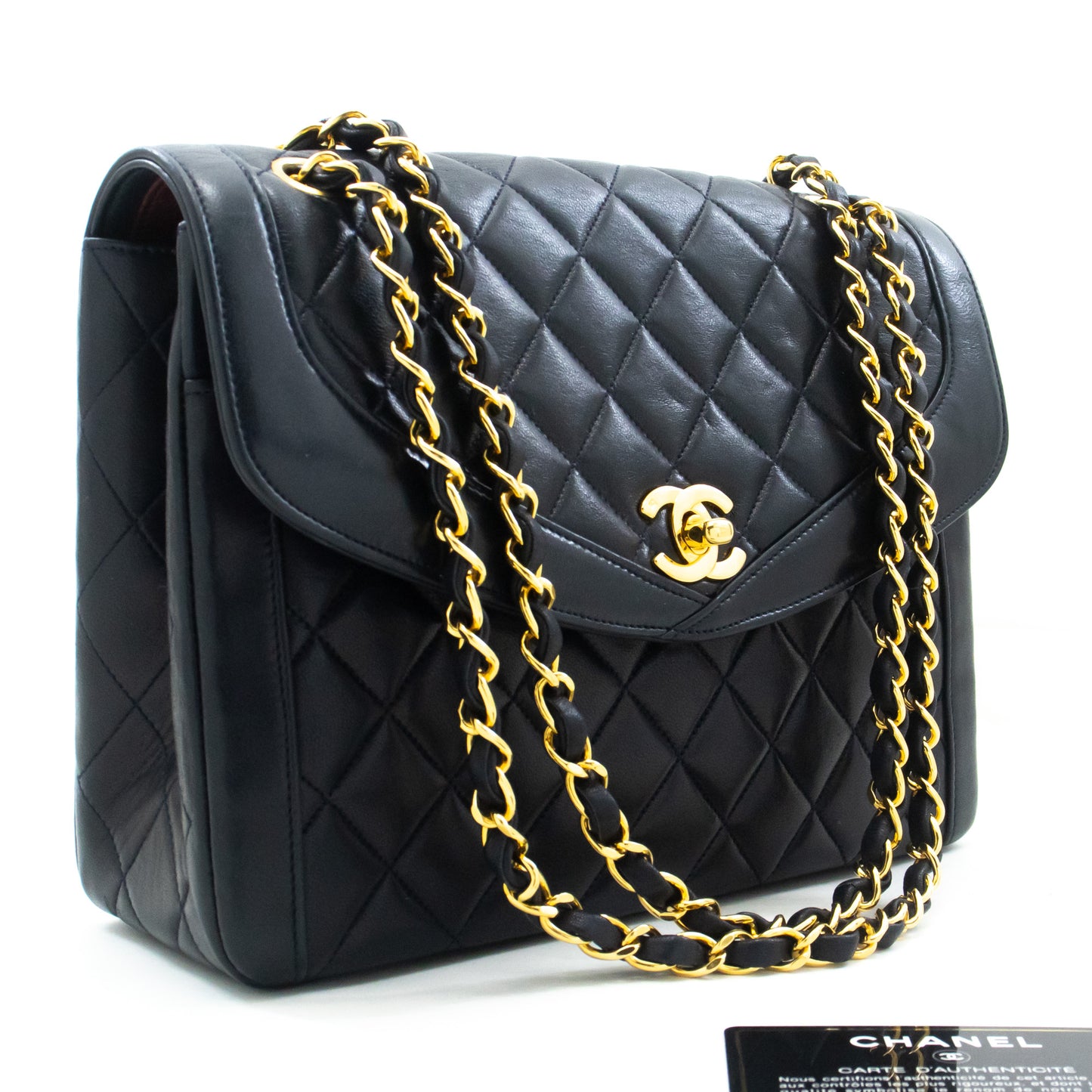 Chanel Matelassé Navy Leather Shoulder Bag