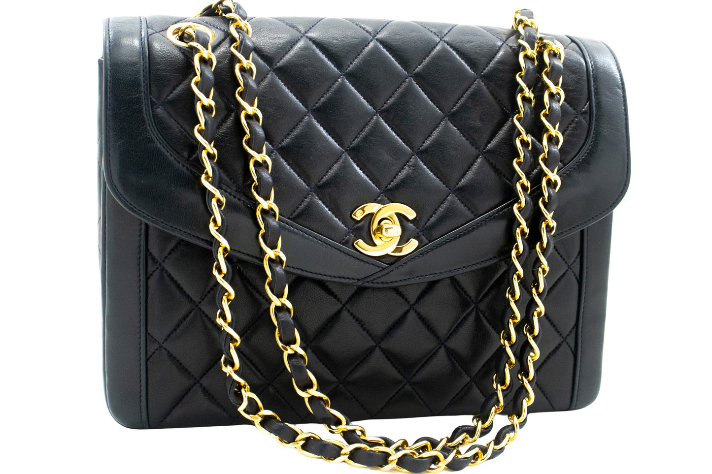 Chanel Matelassé Navy Leather Shoulder Bag